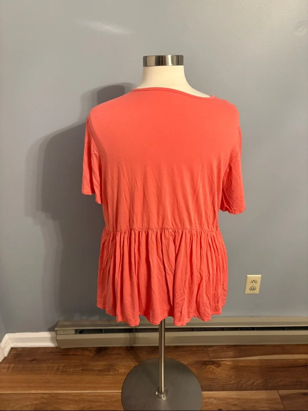 Lane Bryant Coral V-Neck Peplum Tie-Front Tunic - Picture 7 of 7